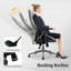 Fauteuil de bureau Albaugh ergonomique, fauteuil de direction pivotant à haut dossier, faux longe Mid-Century avec support lombaire, grand fauteuil de bureau d'ordinateur en suède pour la maison-588622407
