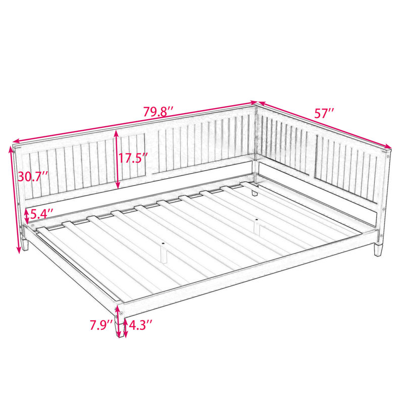 Aramys Daybed with Slats, Espresso, Full