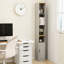 Armoire de rangement haute et mince, armoire de salle de bain étroite étroite à 6 niveaux avec 1 porte et 2 tablettes réglables, étagères de rangement pour bibliothèque, armoire de rangement pour CD et DVD
