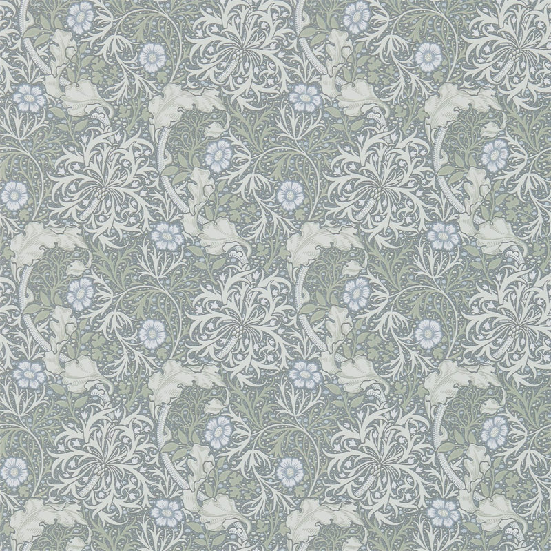 Seaweed Wallpaper, Silver/Ecru