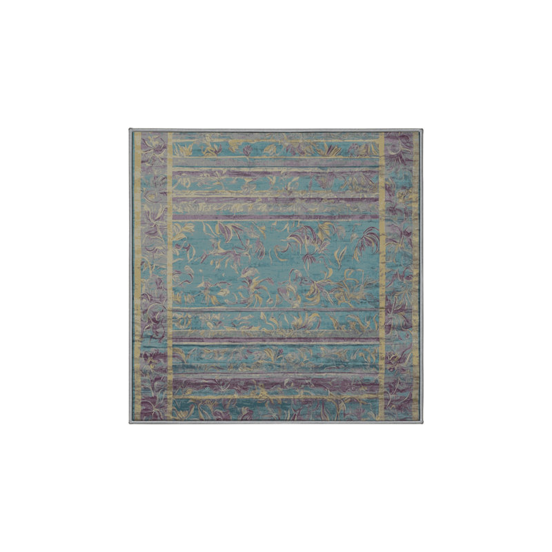 Tapis gris lavable à la machine, Carré 8 pi