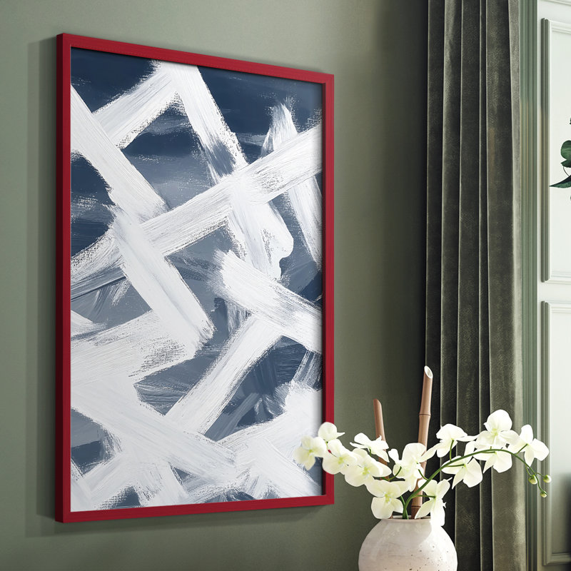 Abstrait XXIX, reproduction encadrée - prête à être accrochée - fabriquée aux États-Unis, H 14 po x P 11 po, Rouge