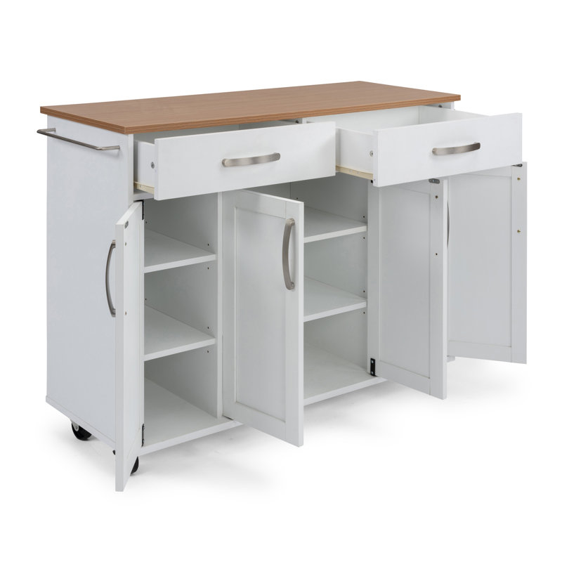 Moretown Wood Kitchen Cart, White