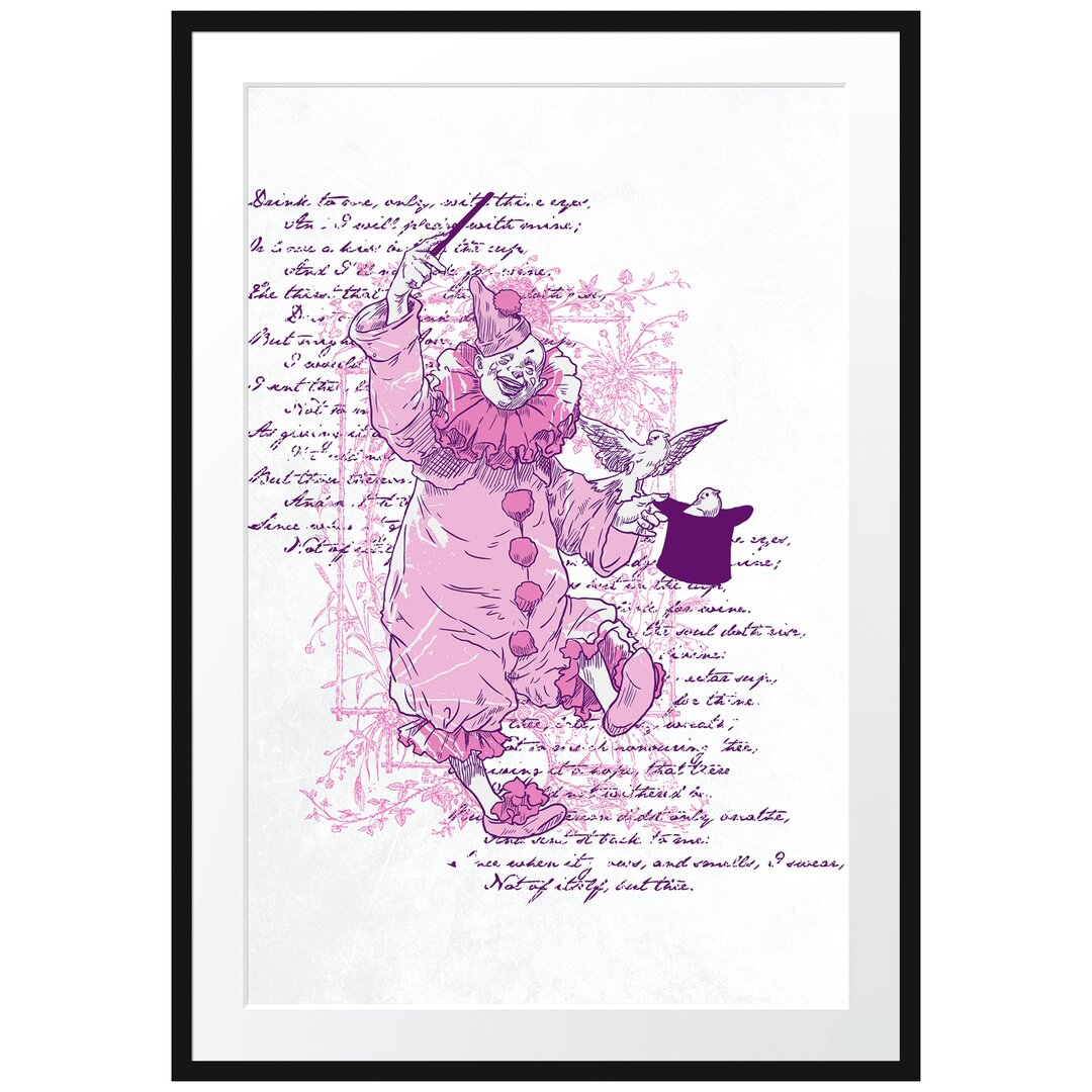 Gerahmtes Poster Clown White