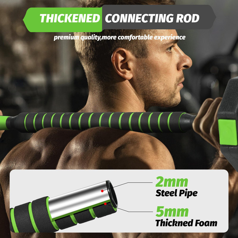 Ensemble de haltères réglables vert 3 en 1 avec haltères de 66 lb avec poignée antidérapante pour homme / femme Ensemble de haltères avec connecteur