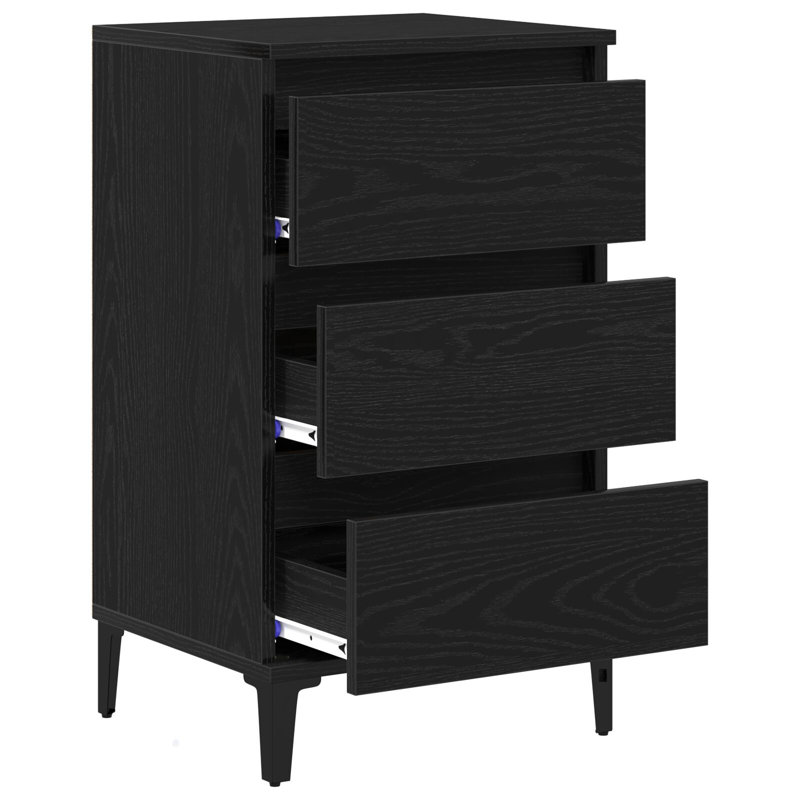 Bedside Cabinet, Black Oak