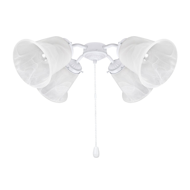 White Steel 12'' 4-Light Ceiling Fan Fitter Kit