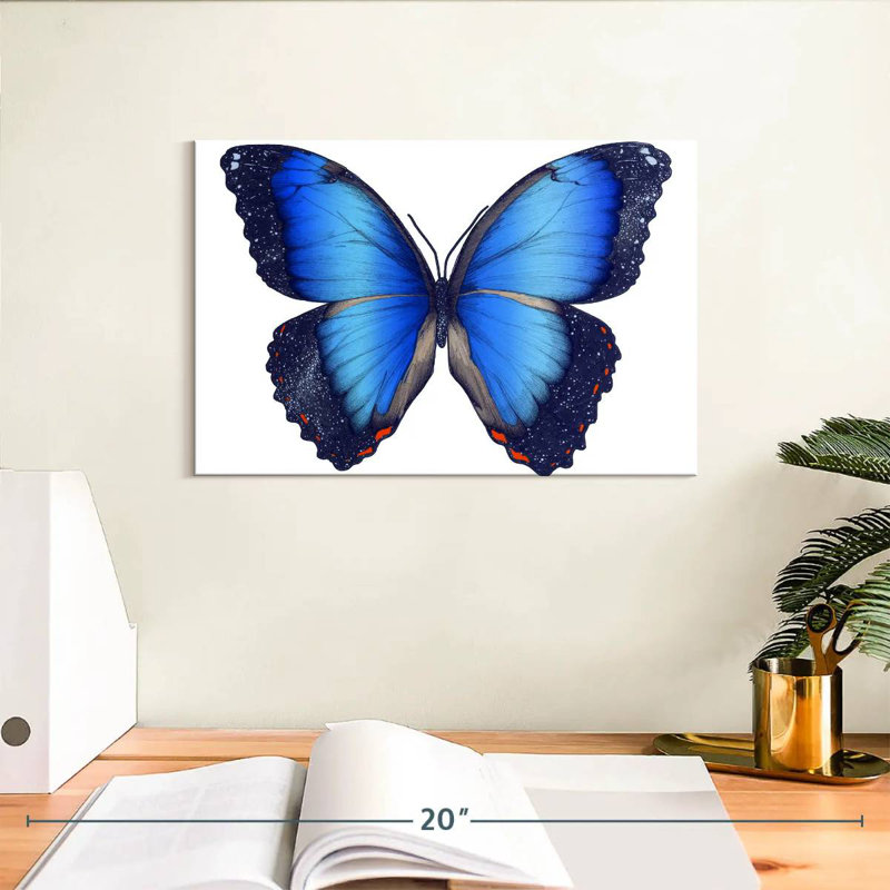 Cosmic Blue Butterfly, 8" H x 12" W