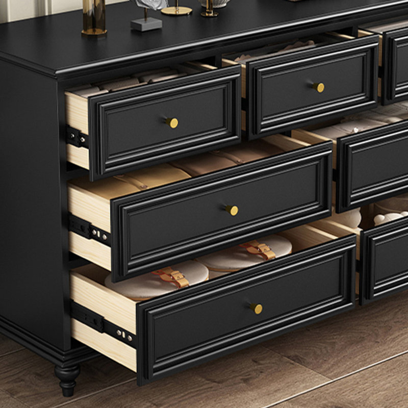 Black Solid + Manufactured Wood Accent Cabinet, 31.5" H x 62.99" W x 13.78" D