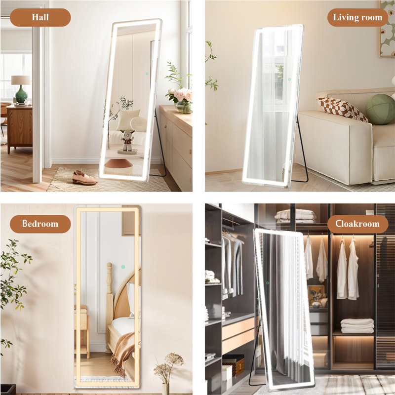 Dimmable LED Full Length Mirror with Aluminum Alloy Frame , 71" x 26"