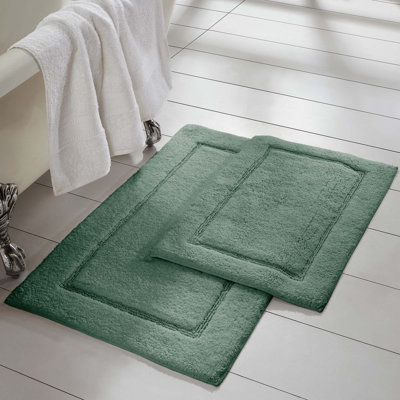 Modern Threads 2-Pack Solid Loop with Non-Slip Backing Bath Mat Sets