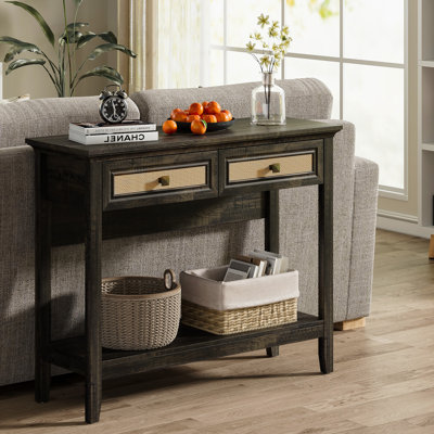 Baksi 39.3" Natural Rattan Console Table