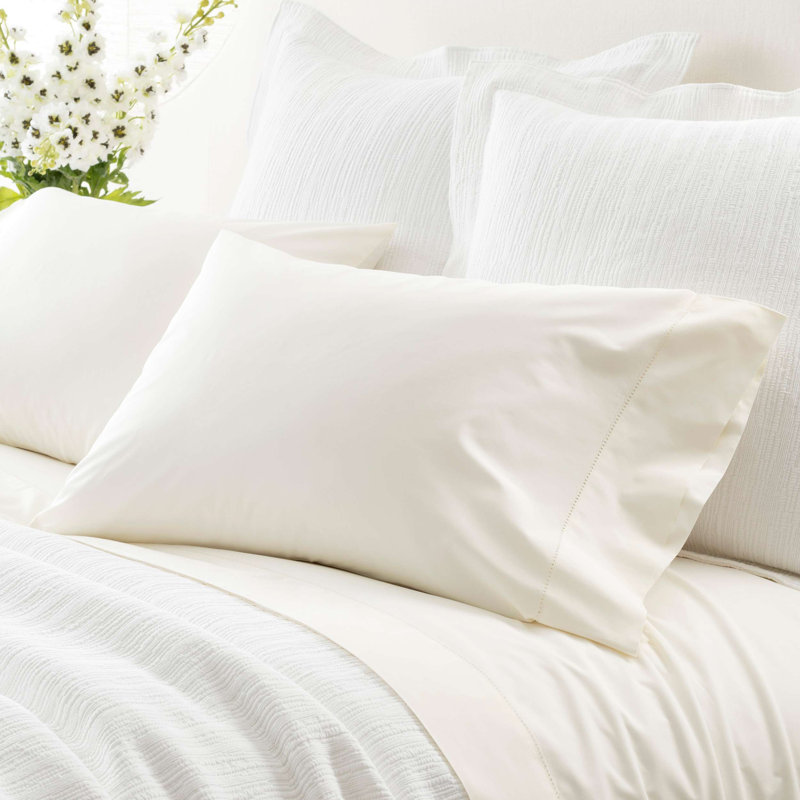 Classic Hemstitch Pillowcases (Pair), Standard Pillowcases, Ivory