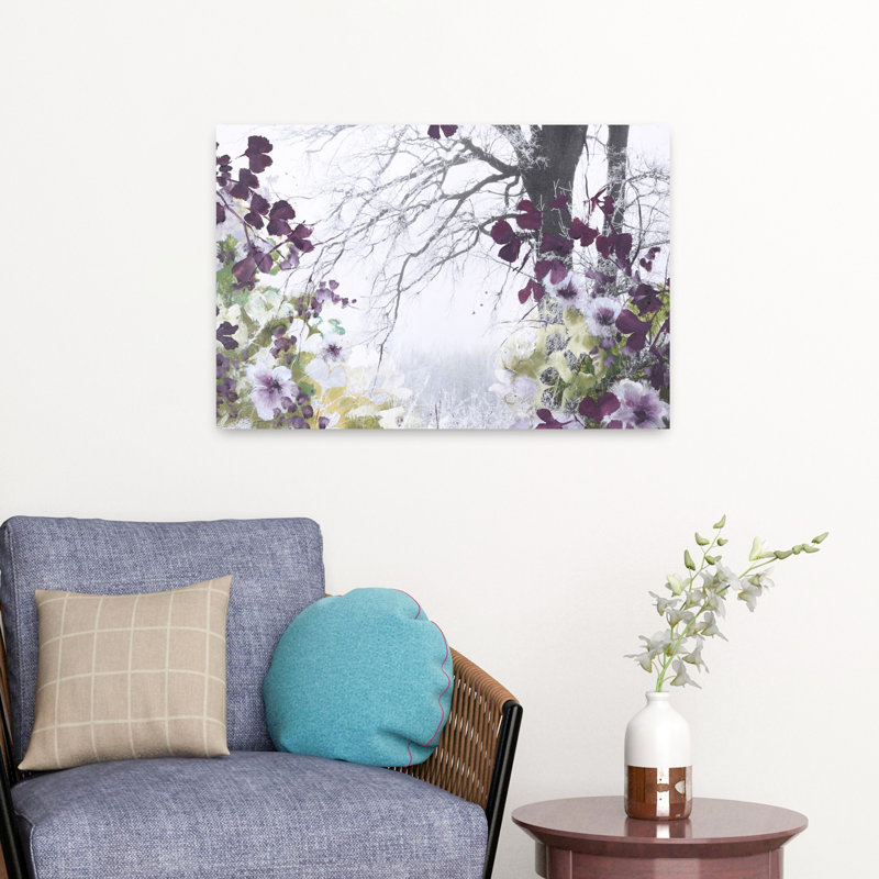 Printemps, paysage abstrait contemporain, art naturel, H 16 po x l 24 po