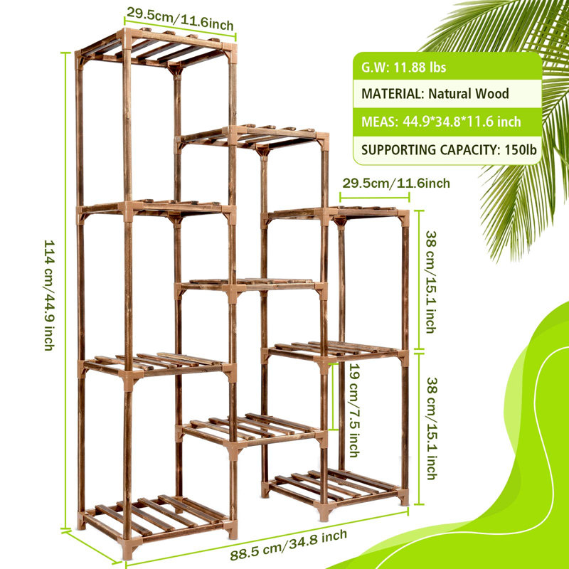 Abdiaziz Wood Plant Stand