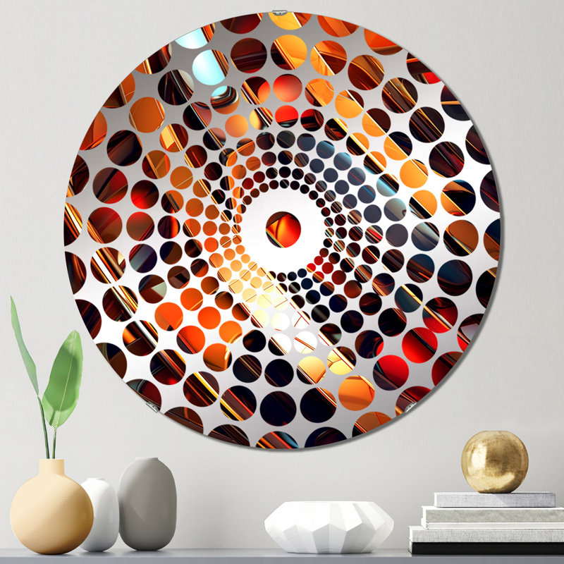 Eirini - Miroir décoratif à cercles concentriques, 31,4 po x 31,4 po