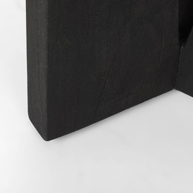 Table de bout en bois massif Camerron, Noir
