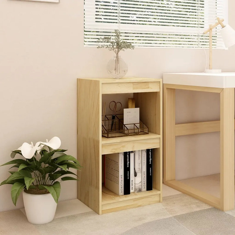 Jamaurion Solid Wood Standard Bookcase, (2 Shelves) 71.5cmH x 40cmW x 30cmD, Brown