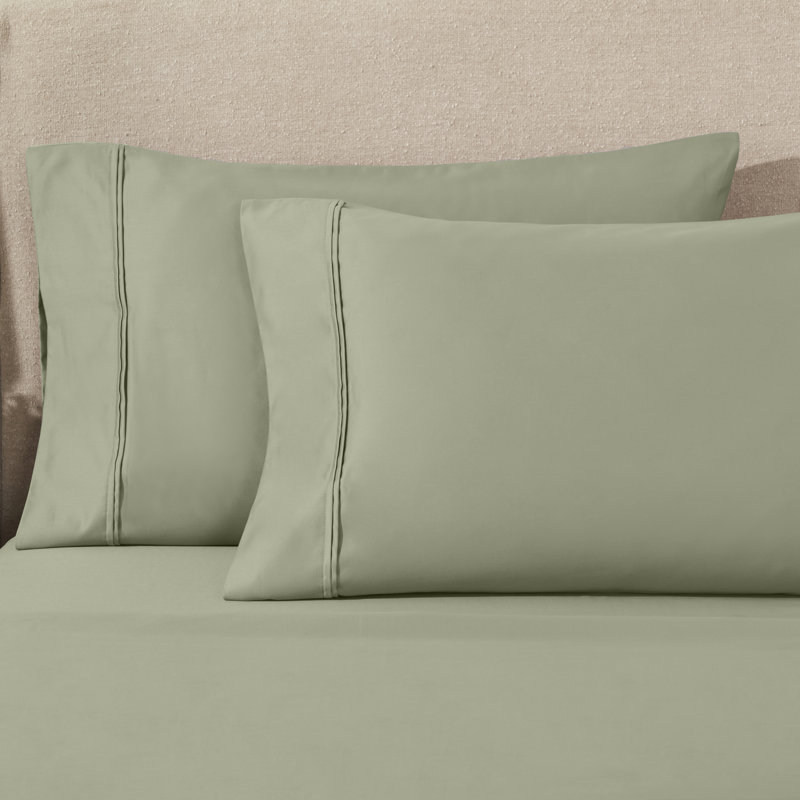 Ensemble de taies d'oreiller Mellark en satin de coton égyptien certifié 100 % (1200 fils/cm²)., Taie d’oreiller standard