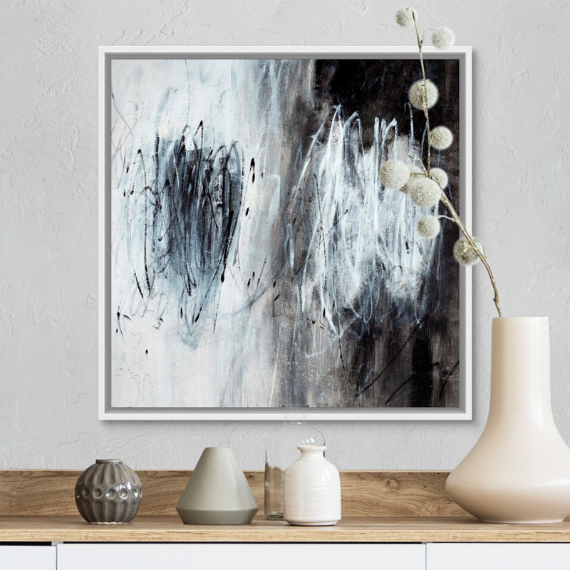 Reproduction d’art sur toile « Two sided Story » par Jodi Maas, Cadre flottant noir, H 18 po x l 18 po x 1,75 po