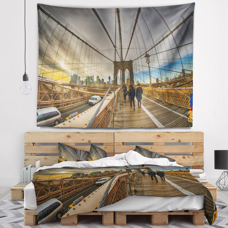 Paysage se promenant sur le pont de Brooklyn, H 50 po x l 60 po