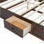 Lit plateforme très grand en bois avec tête de lit multi-rangement, USB et tiroirs-1962169473