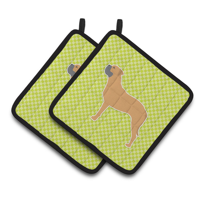 Cuisinier poignée de damier east urban home bullmastiff, Vert