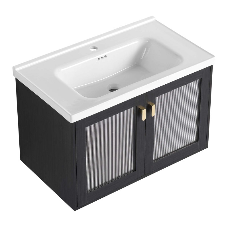 Meuble-lavabo mural 32 po avec lavabo, pour petite salle de bain