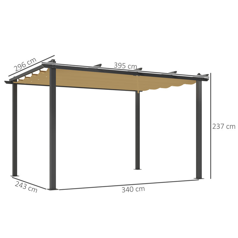 2.37m x 3.95m x 2.96m Pergola
