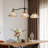 Transitional 39.3" 3-Light Linear Kitchen Island Pendan with Seeded Glass Shades