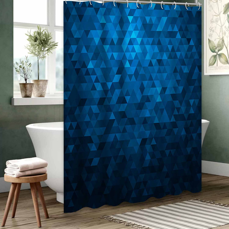 Rideau de douche bleu imperméable, rideaux de douche pour la salle de bain avec 12 crochets, L 72 po x l 72 po