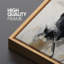 «Neutral Abstract Composition» en noir et or gris - reproduction d'art sur toile encadrée-126447855-126447858
