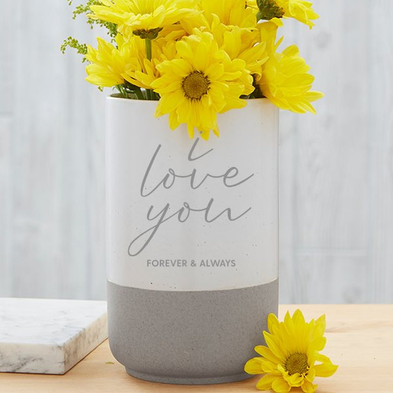 Vase en ciment Love You, Oui