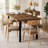 Dining Table for 6-8 People, 70" Acacia Wood Rustic Rectangular Dinner Table with Metal Frame, Sandblast Finish-784009915