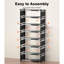 Range-chaussures vertical à 8 niveaux - Organisateur de métal mince et peu encombrant pour placard, entrée ou chambre à coucher