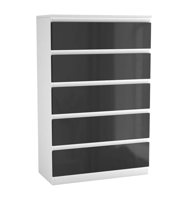Amardev Wood Rectangle Accent Cabinet, White/Black