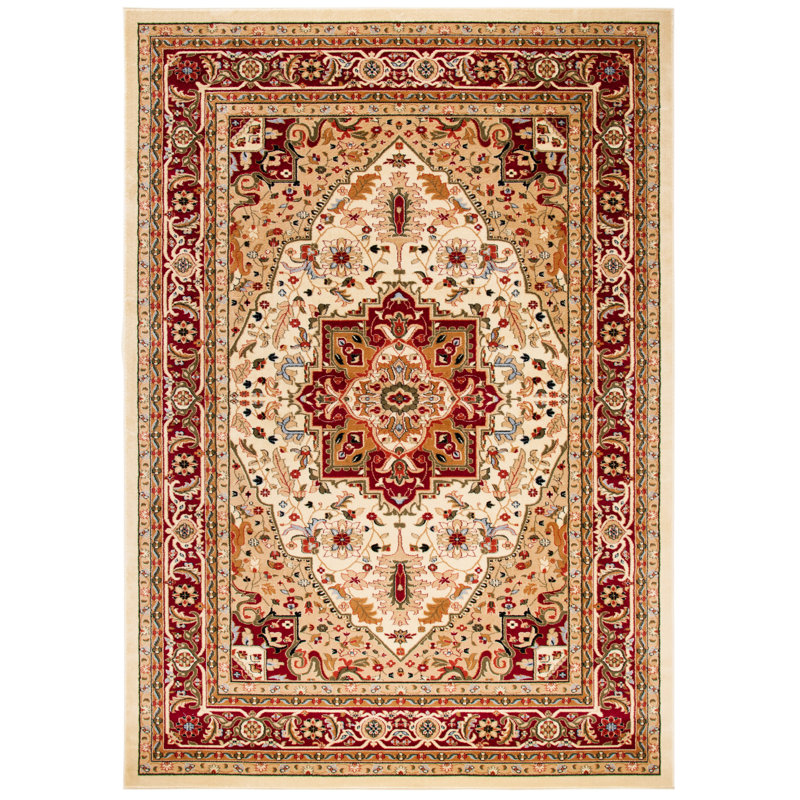 Tapis oriental ivoire / rouge Klose, Rectangle 8 pi x 11 pi, Ivory/Red
