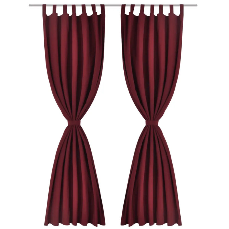 Bachar Semi Sheer Curtain Pair, Bordeaux, 140cm Width x 175cm Drop