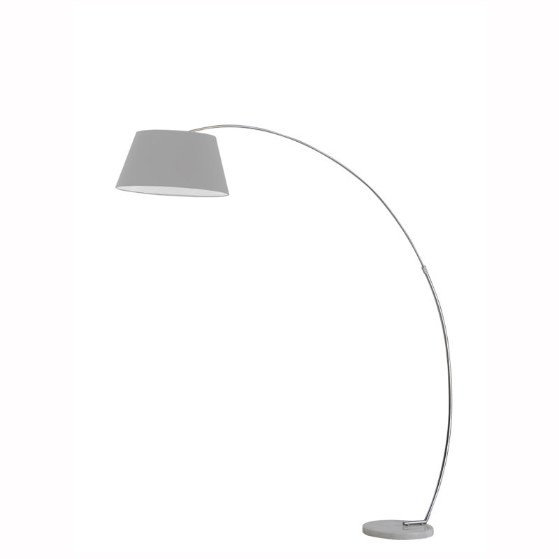 Amonii 177cm Chrome Floor Lamp, Silver/Grey