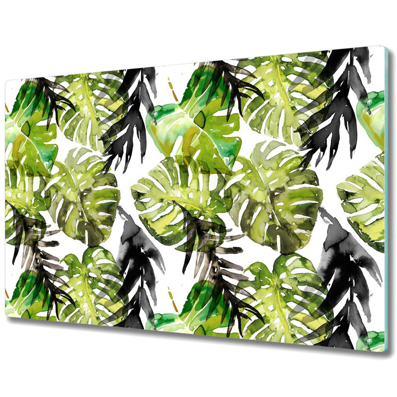 Auburntown Tempered Glass Palm Leaf Chopping Board, 52cm x 80cm