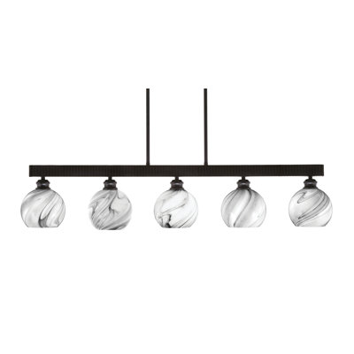 Barre d'éclairage à 5 lumières Edge avec verre tourbillon onyx de 5,75 po