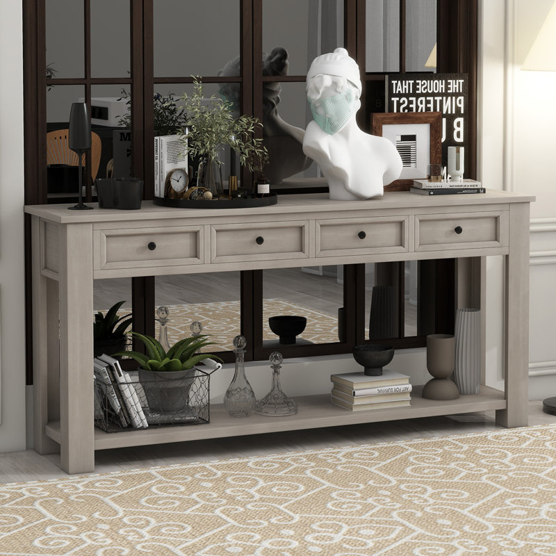 Hagberg 64.23'' Console Table, Gray Wash