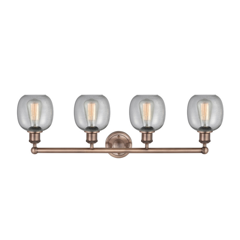 Éclairage pour meuble-lavabo 4 lumières Carlucci, Granuleux, Cuivre antique