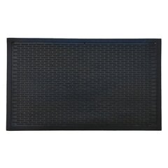 Choice 3' x 5' Black Rubber Ridge-Scraper Top Anti-Slip Safety Mat