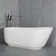 67-inch solid surface soaking bathtub with overflow for bathroom
