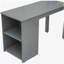 Lit superposé d'étude bas avec placard et table à roulettes - gris-424485246