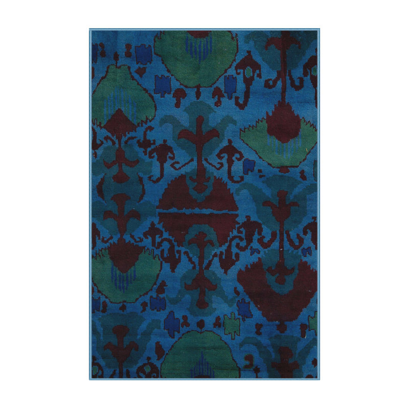 Tapis décoratif multicolore à motif abstrait, Rectangle 3 pi x 5 pi