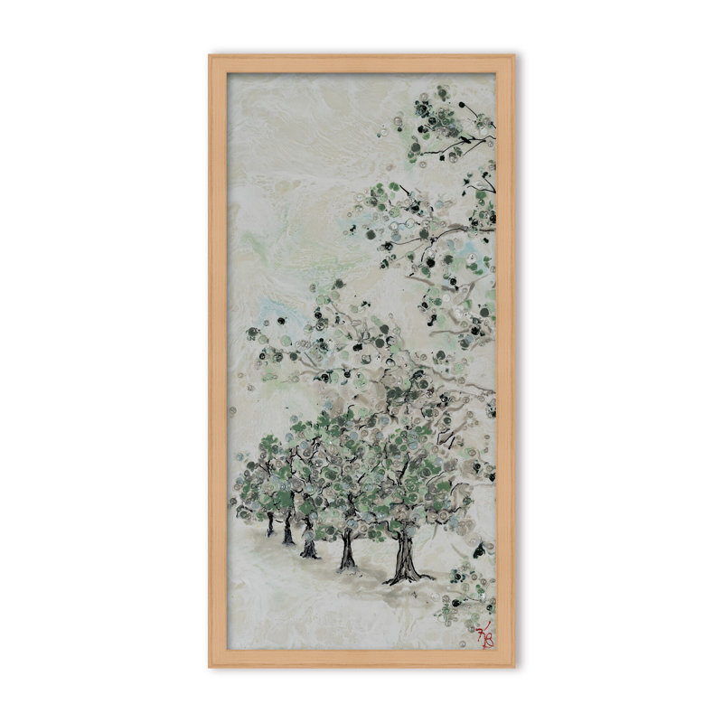 Nature Inspired "Budding Spring" Canvas Wall Art By , 16" H x 8" W x 1.125" D, Black, Framed Print