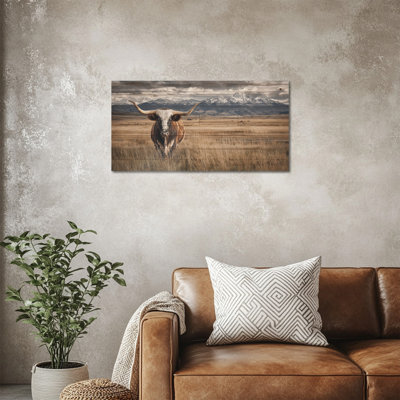  Large Highland Cow Canvas Wall Art Farmhouse Natural Highland Cow Pictures Wall Decor Rustic Scenic Animal Painting Serene Landscape Print for Living Room Bedroom Office 20x40"
