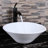 Round Above Counter White Ceramic Bathroom Sink, Fashion - Forward Look, Easy To Clean Thoroughly, 16.96 In Depth Art Basin, Stain Finish, Quick And Install, 5.87 Sink Height